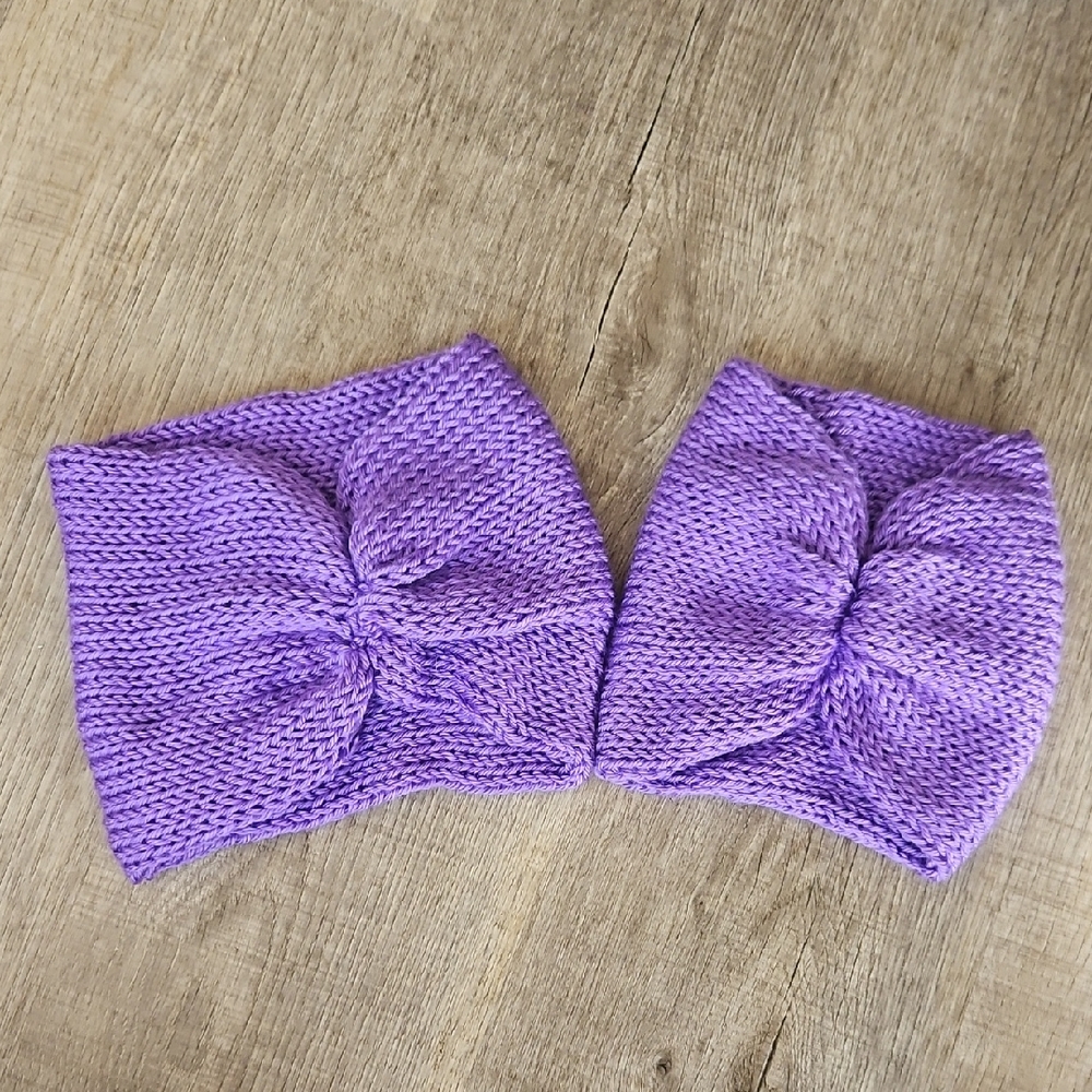 Purple Knitted Mommy And Me Headbands